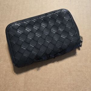 Bottega Veneta Black Woven Leather Wallet